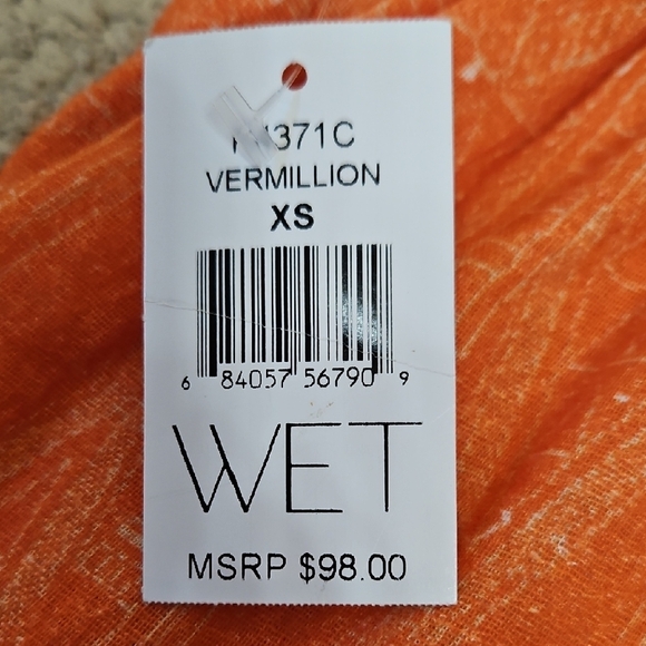 Wet Linen Vermillion Resort Casual Aztec Waistband Maxi Skirt Coverup Size XS - Picture 5 of 7